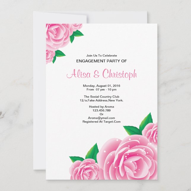 Floral Engagement Party Invitation (Front)