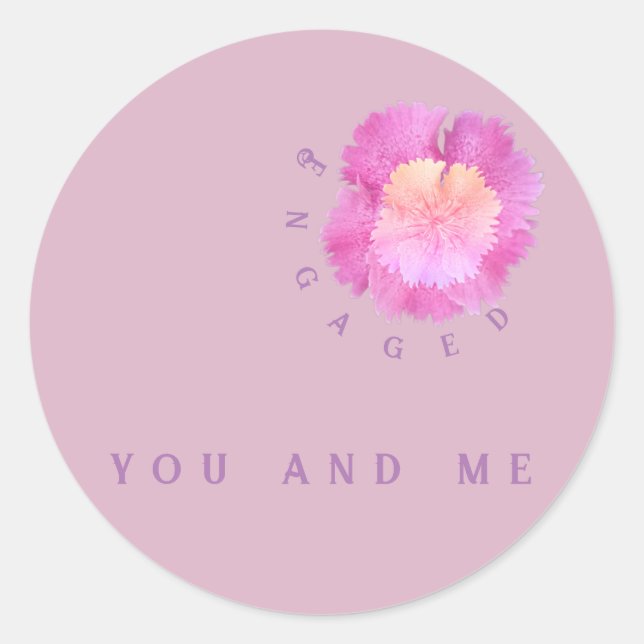 Floral engagement :pink blossoms on classic round sticker (Front)