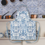 Floral English Garden Blue and White Grandmother Apron<br><div class="desc">This beautiful English chintz, light and airy vintage floral pattern apron was created from a torn scrap of antique wallpaper artwork in Delft blue and white. The colour in the image was restored and repeat pattern recreated to produce this timeless, elegant apron with your message of love that she will...</div>