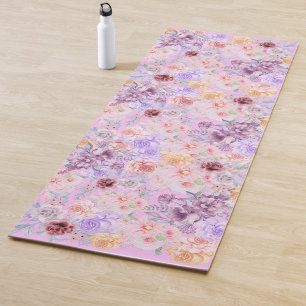 Floral English Tea Garden Pastel Yoga Mat