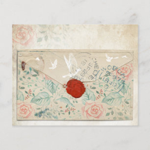 Floral Envelope Collage Scrapbook Paper