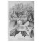 Floral Ephemera Decoupage Black White Peony