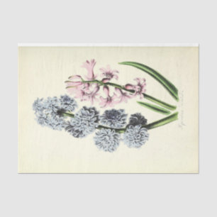 Floral Ephemera Decoupage Blue and Pink Tissue Paper