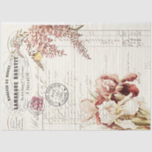 Floral Ephemera Decoupage Paper