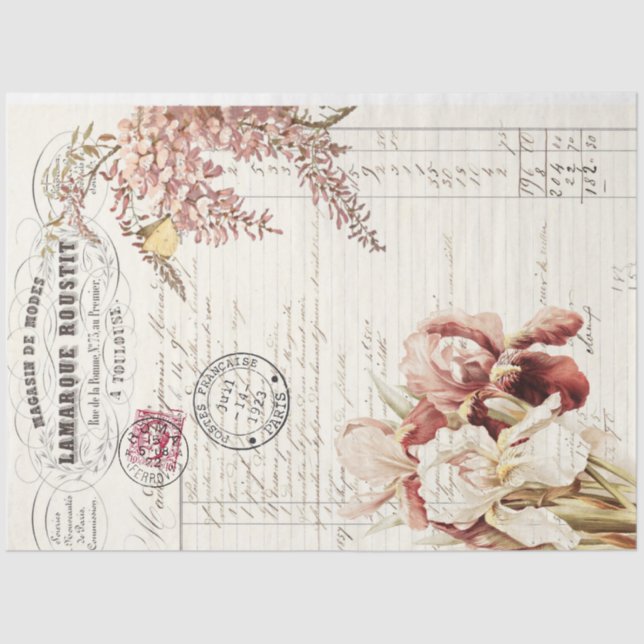 Floral Ephemera Decoupage Paper (Front)