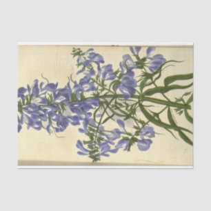 Floral Ephemera Decoupage Purple Blue Tissue Paper