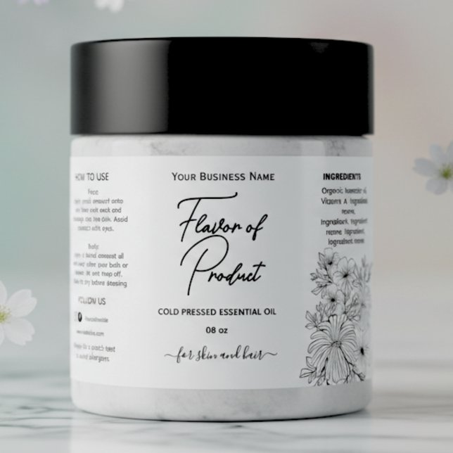 Floral Essential Oil BotÉtiquette (Créateur téléchargé)
