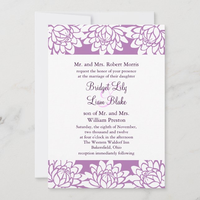 Floral et Faire-part de mariage moderne (Devant)
