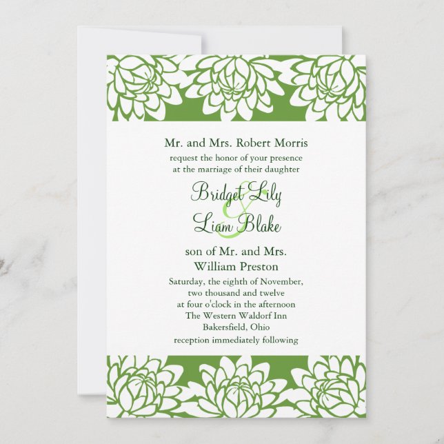 Floral et Faire-part de mariage moderne (Devant)