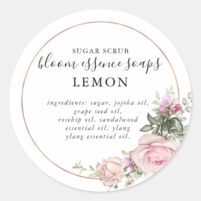 Floral et huile | Sticker à cartouches de sucre (Devant)