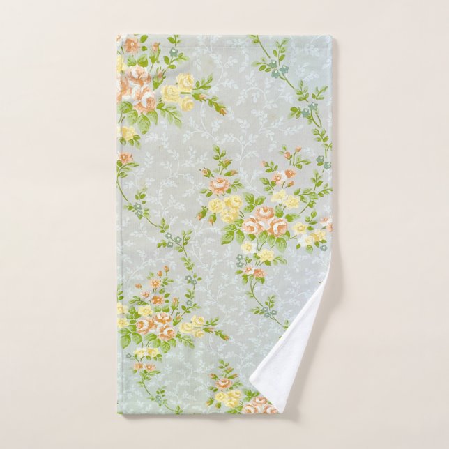 Floral et Vin victorien (Serviette à main)