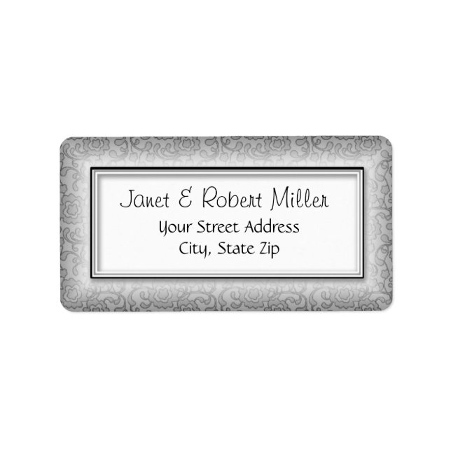 Floral Étiquettes de adresse d'argent (Devant)