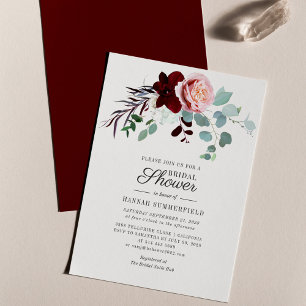 Floral Eucalyptus Bridal Shower Invitation Stationery