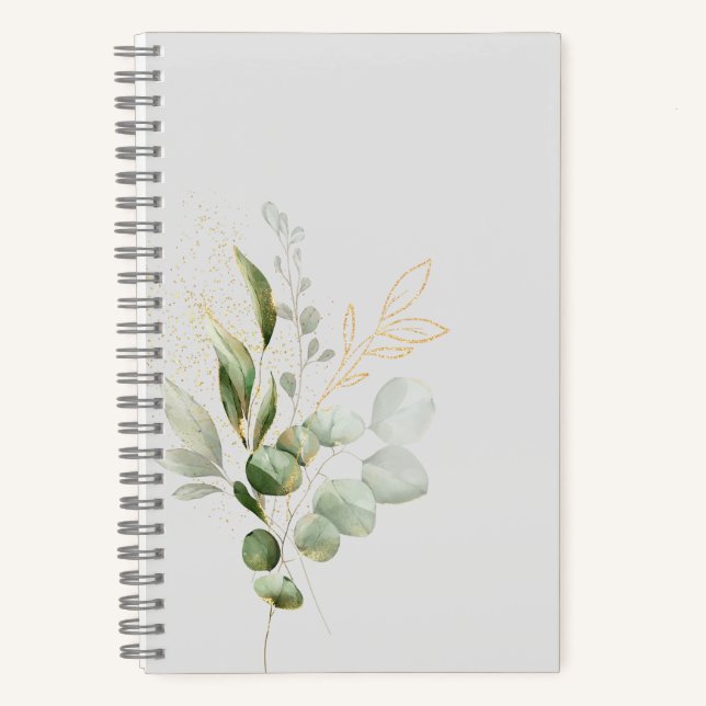 Floral Eucalyptus Design Notebook (Front)
