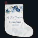 Floral Eucalyptus Grandparents 1st Christmas Large Christmas Stocking<br><div class="desc">Our first Christmas as grandparents Christmas design that would good in the family photos

TIP: Great for housewarming parties,  baby showers,  wedding,  stocking stuffers,  and retirement presents.</div>