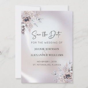 Floral Eucalyptus Luxe Pearl Wedding Save The Date
