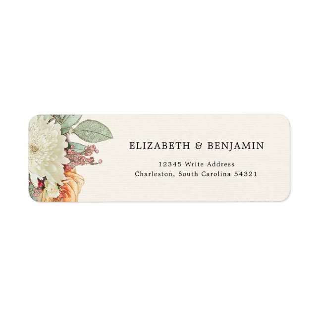Floral Eucalyptus Rose Wedding RSVP Return Address (Front)