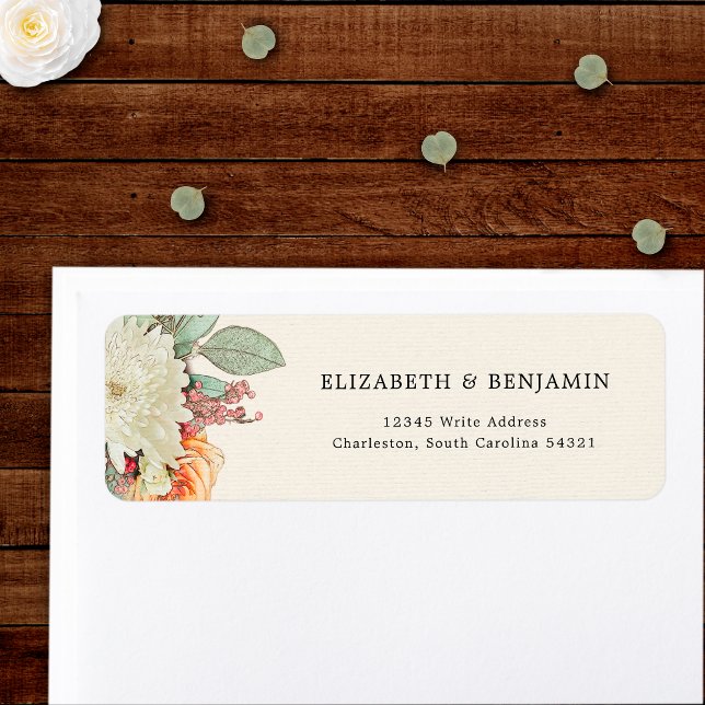 Floral Eucalyptus Rose Wedding RSVP Return Address (Creator Uploaded)