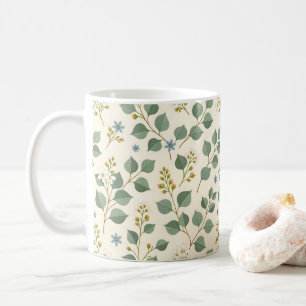 Floral eucalyptus seamless pattern coffee mug