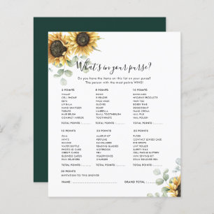 Floral Eucalyptus Sunflower Bridal Shower Game