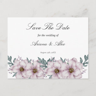 Floral Eucalyptus Wedding  Save The Date Postcard