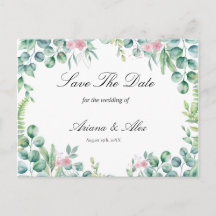 Floral Eucalyptus Wedding Save The Date