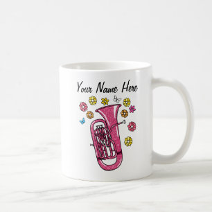 Floral Euphonium Flowers Brass Musician Custom Coffee Mug