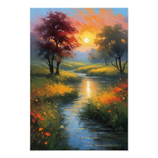 Floral Euphony, Sunset River Photo Print (Front)