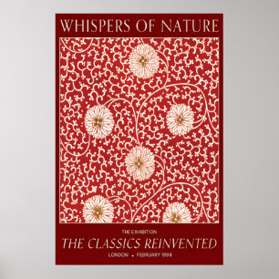 Floral Exhibition Art Print Crimson & Sage