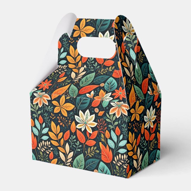 Floral Exotic Flowers Pattern Favor Box (Front Side)