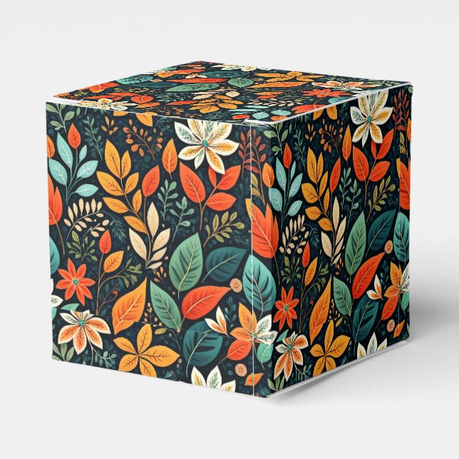 Floral Exotic Flowers Pattern Favor Box (Front Side)