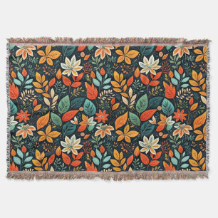 Floral Exotic Flowers Pattern Throw Blanket