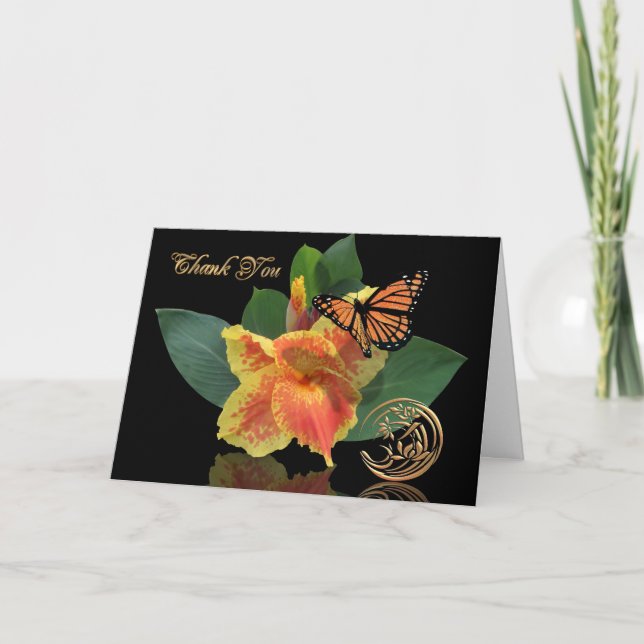 Floral exotique carte de remerciements (Devant)