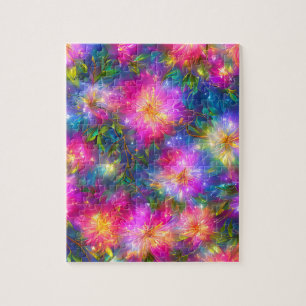 Floral Explosion Abstract Jigsaw Puzzle