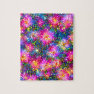 Floral Explosion Abstract Jigsaw Puzzle