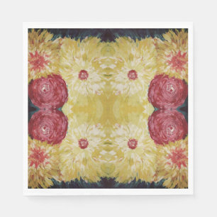 Floral Explosion Abstrcat Painting Napkin