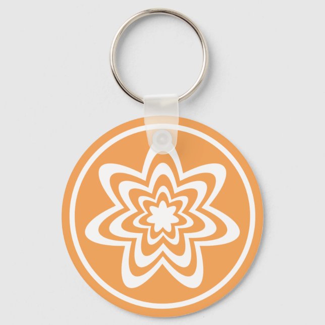 Floral Explosion Keychain, Orange Keychain (Front)