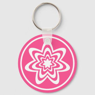 Floral Explosion Keychain, Pink Keychain