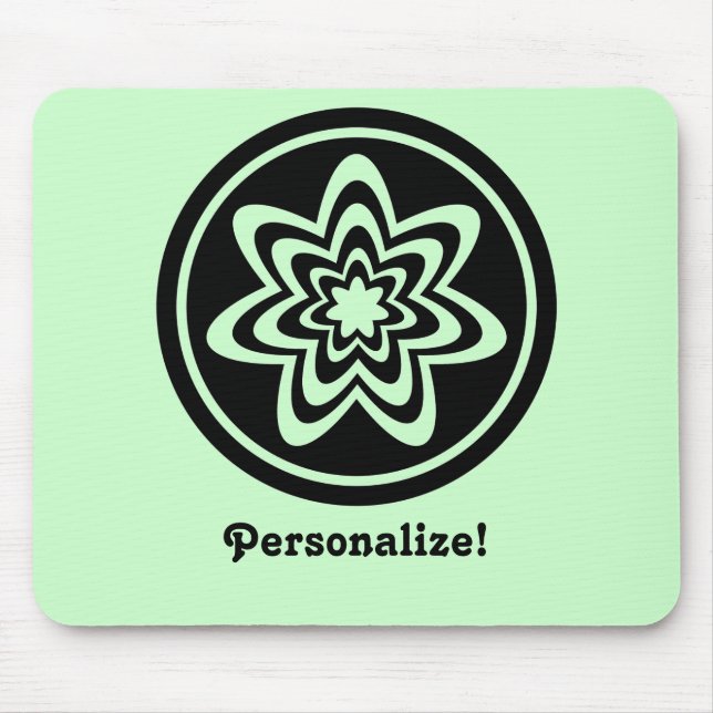 Floral Explosion Mousepad, Black Mouse Pad (Front)