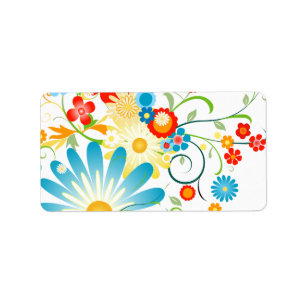 Floral Explosion of Colour Label