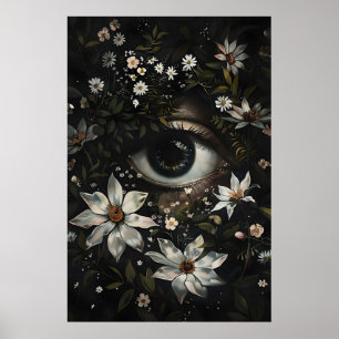 Floral Eye Printable, Botanical Gothic Wall Art