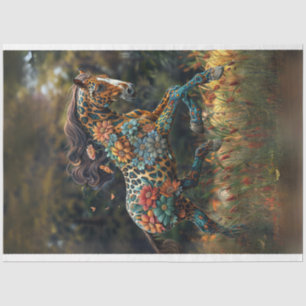 Floral Fable Horse Digital Art Decoupage  Tissue Paper