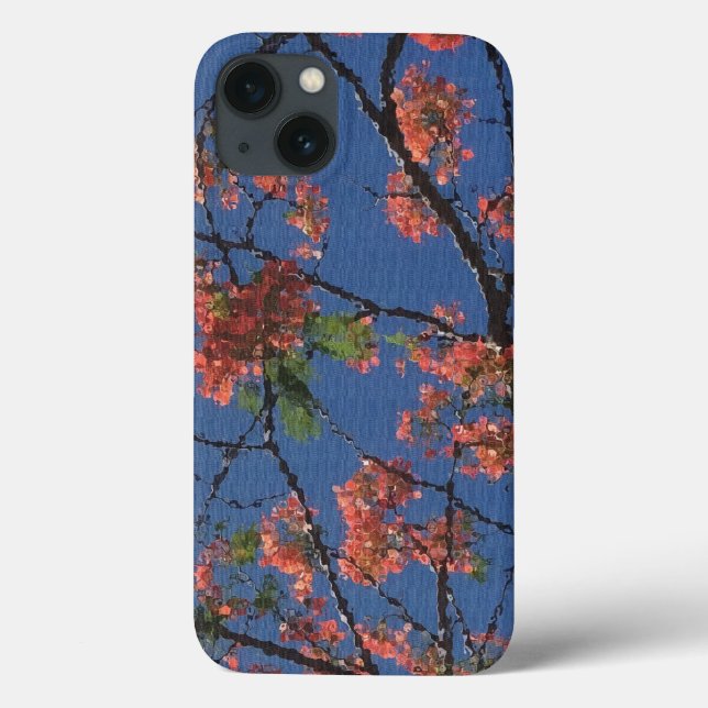 Floral Fabric, Blue Case-Mate iPhone Case (Back)
