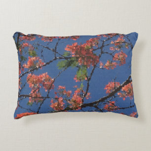 Floral Fabric, Blue Decorative Pillow