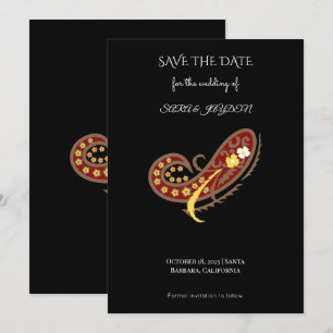 Floral Fabric Pattern – Paisley Clip Art Poster Save The Date