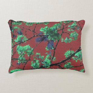 Floral Fabric, Red Accent Pillow