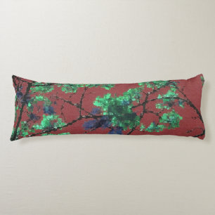 Floral Fabric, Red Body Pillow