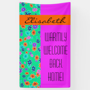 Floral Fabric Seamless Pattern coloured Banner