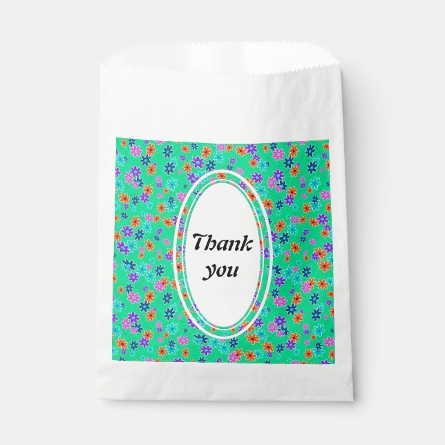 Floral Fabric Seamless Pattern coloured Favour Bag (Front)