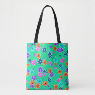 Floral Fabric Seamless Pattern coloured Tote Bag